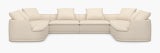 An Atlason Composed Modular Sofa U Shape Sectional in Turf: Cream viewed from the front.
