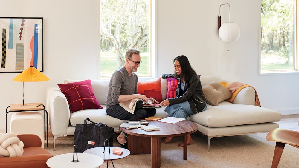 Eliza Blank's family on Jonas Sectional